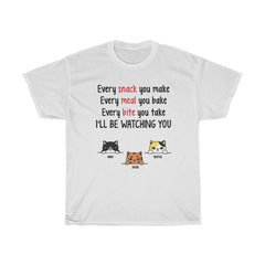 Personalized Funny Cats Shirt - Every Snack You Make, I'll be Watching You