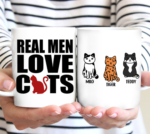 Personalized Mug - Real Men Love Cats Father's Day