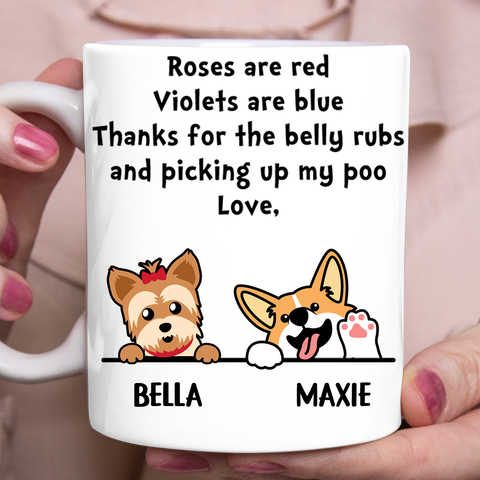 Personalized Dog Mug - Roses are red violets are blue