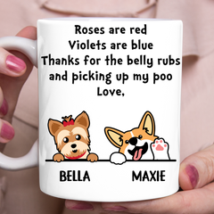 Personalized Dog Mug - Roses are red violets are blue